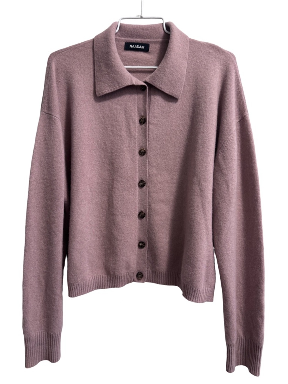 Naadam 100% Cashmere Button Up Cardigan Sweater Desert Pink Size Large